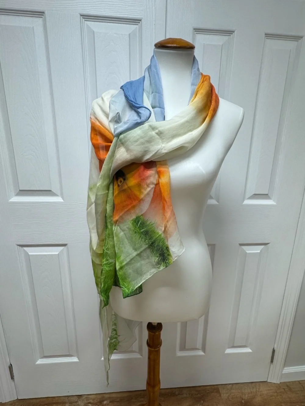 Edward Roth - New York -  Handmade Painted Silk Scarf - 78